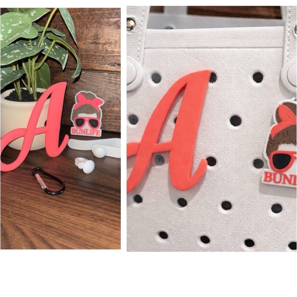 Charms For Bogg Bags Initial A Pink New 5 Pieces